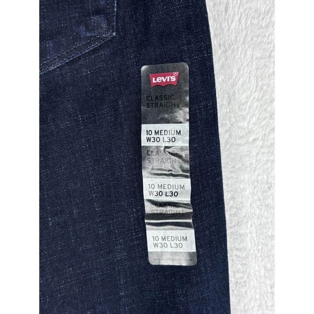 Levi's Jeans Womens Classic Straight Dark Wash Mid Rise Jeans Size 10‎